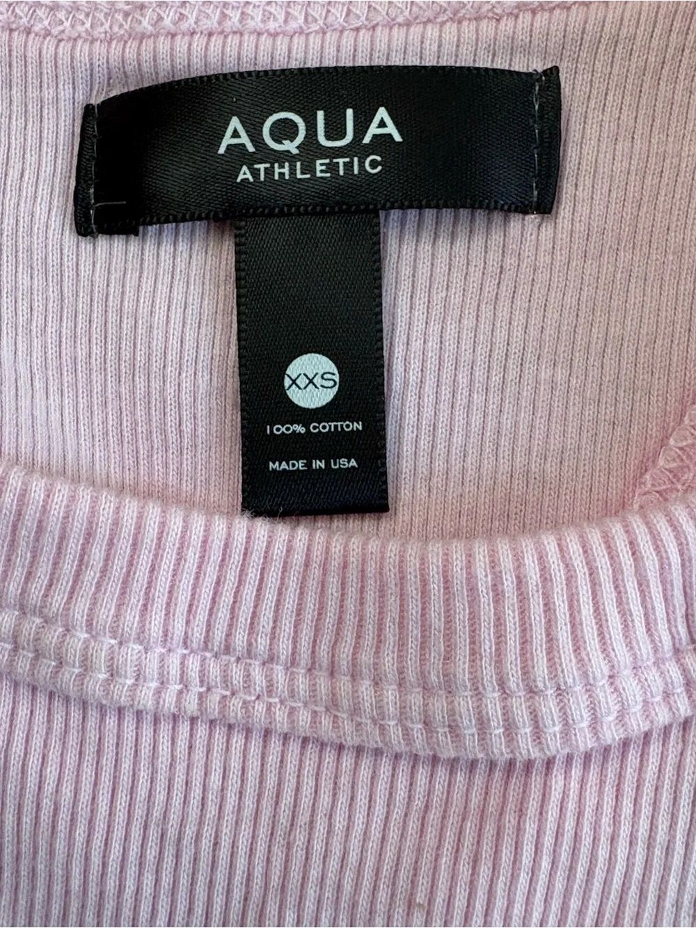 Aqua Pink Ribbed Cropped Tank - Picture 3 of 3